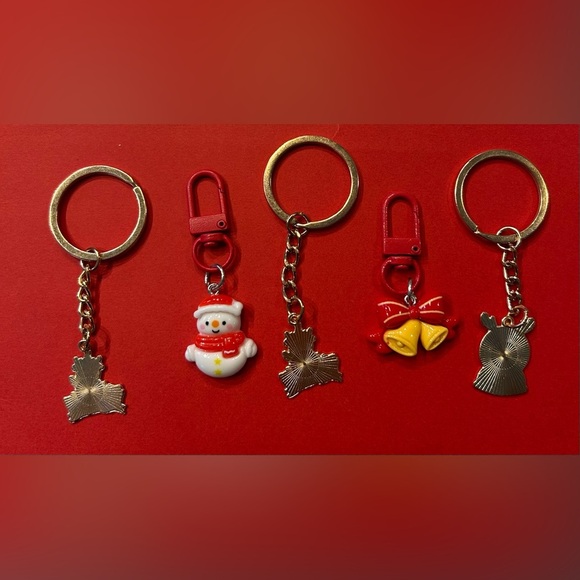 NWOT Festive Snowman and Bell Keychain Set - Picture 2 of 9